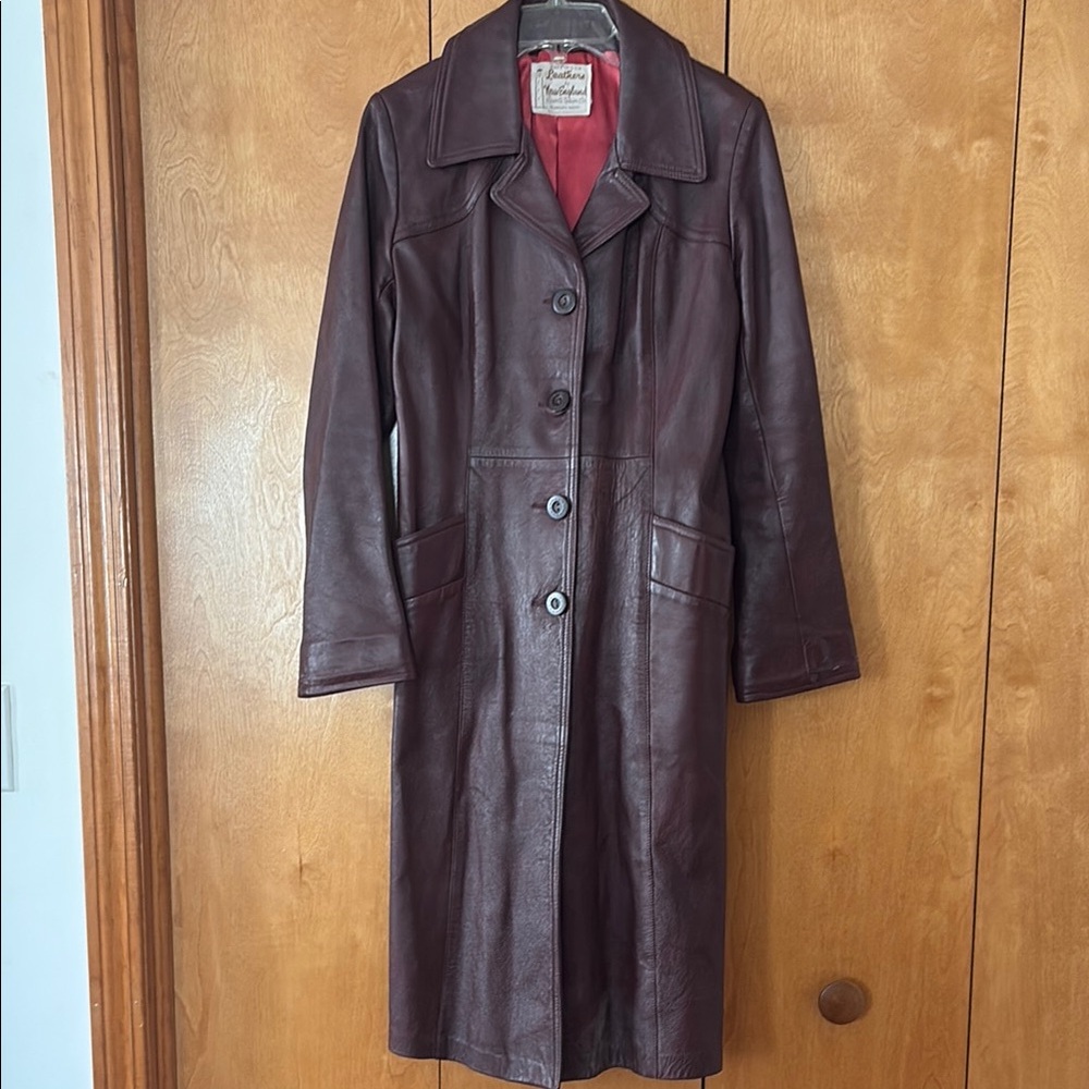 Women's Brown Leather Coat